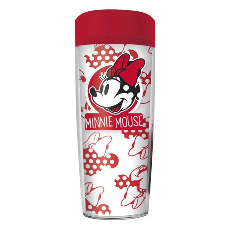 ⁨Minnie Mouse - Kubek podróżny 533 ml (Biały/Czerwony)⁩ w sklepie Wasserman.eu