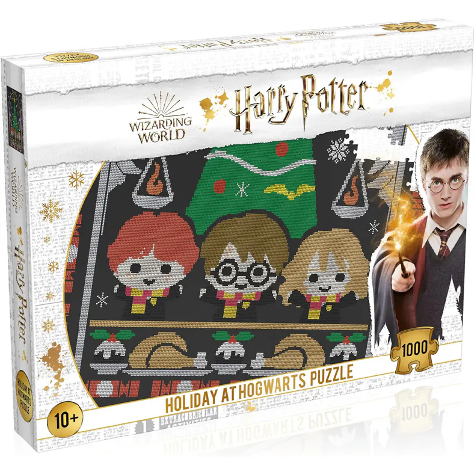 ⁨Harry Potter - Puzzle 1000 elementów w ozdobnym pudełku (Holidays at Hogwarts)⁩ w sklepie Wasserman.eu