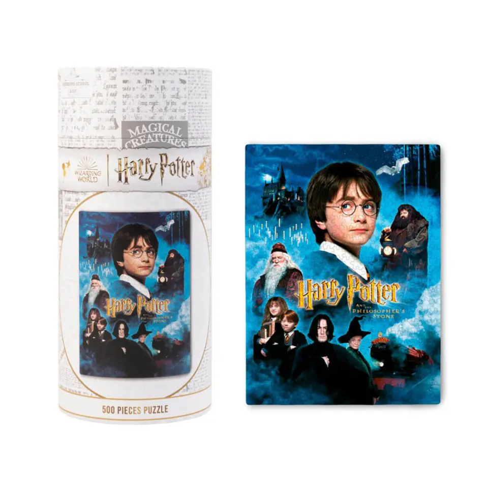 ⁨Harry Potter - Puzzle 500 elementów w ozdobnym pudełku (Harry Potter i Kamień Filozoficzny)⁩ w sklepie Wasserman.eu