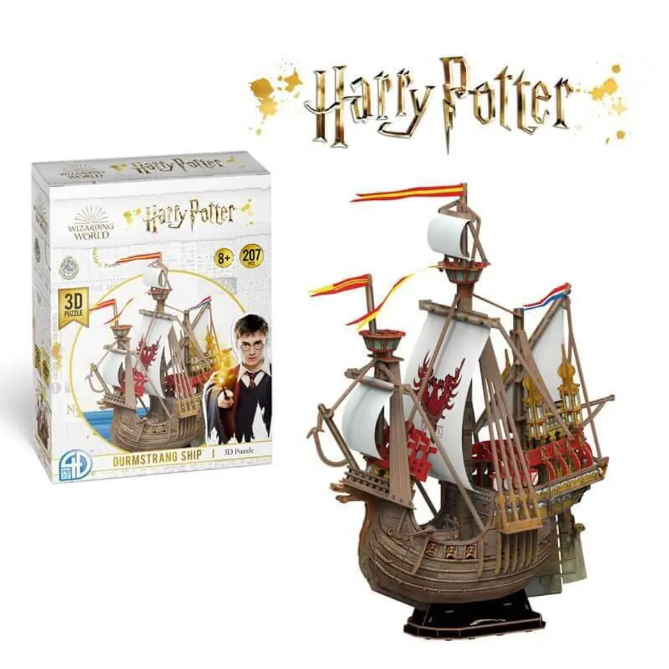 ⁨Harry Potter - Puzzle 3D 207 elementów w ozdobnym pudełku (Statek Durmstrang)⁩ w sklepie Wasserman.eu