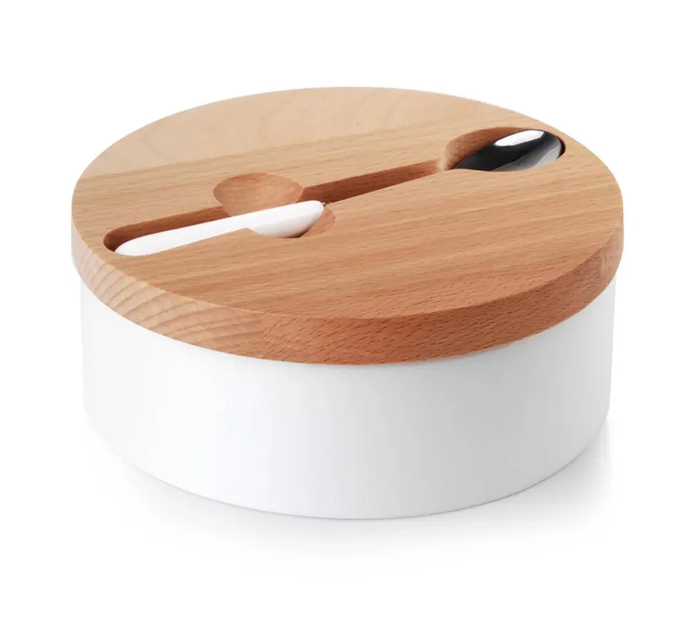 ⁨Sugar bowl with a teaspoon of Basick White⁩ at Wasserman.eu
