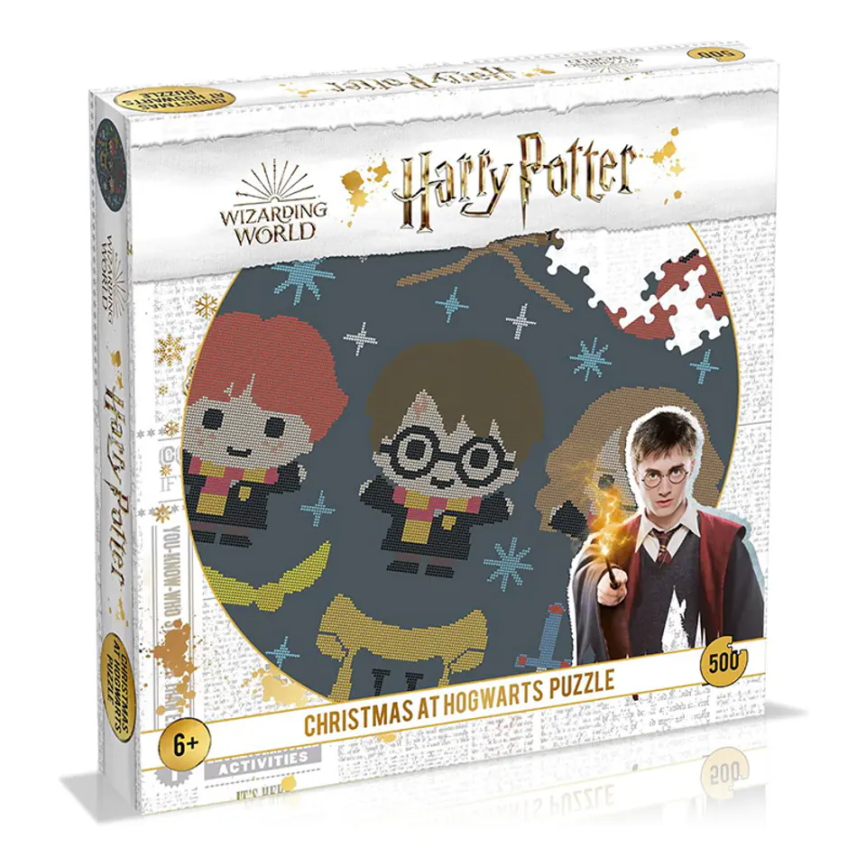 ⁨Harry Potter - Puzzle 500 elementów w ozdobnym pudełku (Christmas at Hogwarts)⁩ w sklepie Wasserman.eu