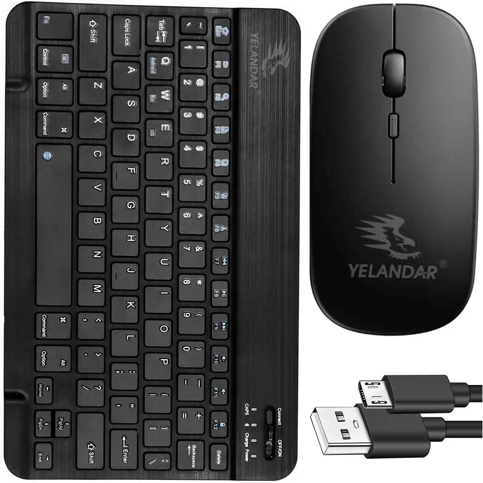 ⁨Zestaw Klawiatura + Myszka bezprzewodowa mysz do laptopa PC Bluetooth AN-030 cicha slim Czarna⁩ w sklepie Wasserman.eu