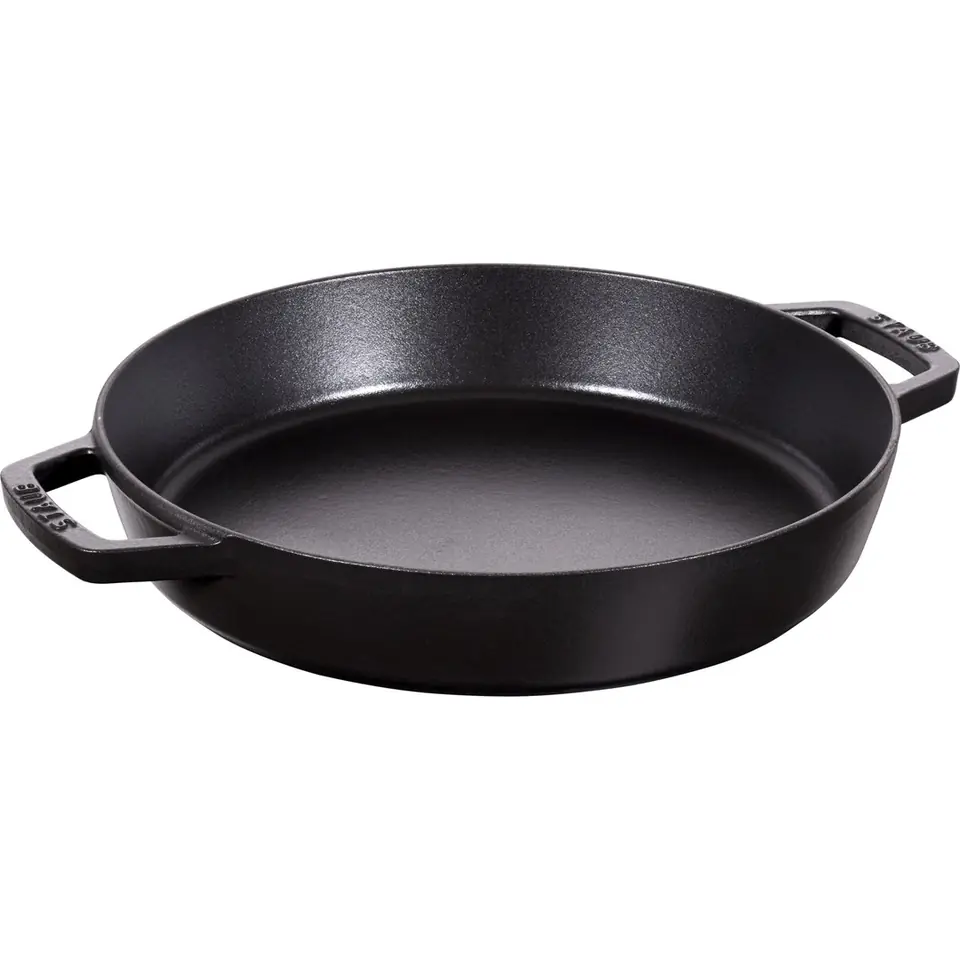 ⁨Staub Cast Iron Frying Pan with Two Handles - 34 cm, Black⁩ at Wasserman.eu