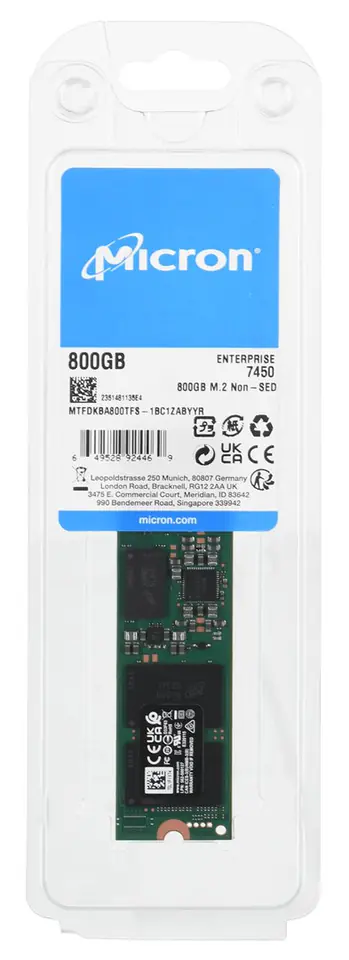 ⁨Dysk SSD Micron 7450 MAX 800GB M.2 (22x80) NVMe Gen4 MTFDKBA800TFS-1BC1ZABYYR (DWPD 3)⁩ w sklepie Wasserman.eu