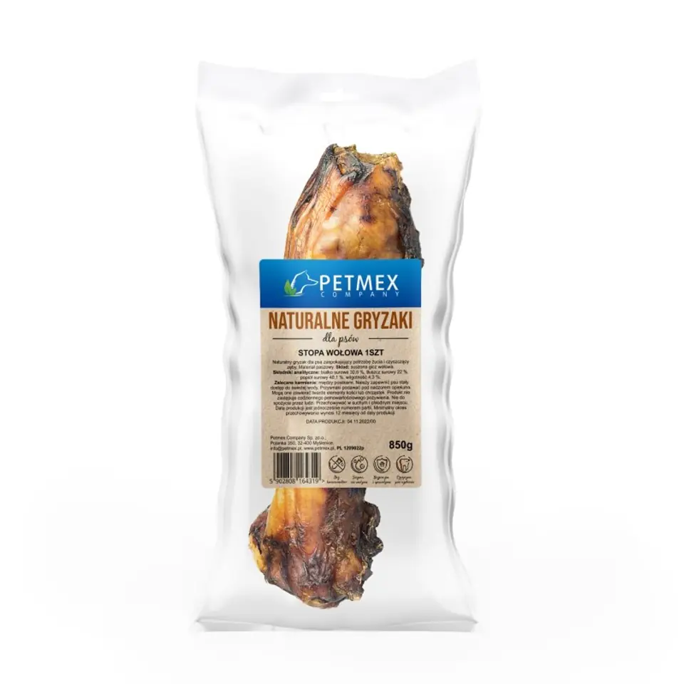 ⁨PETMEX Beef foot - chew for dog - 850g⁩ at Wasserman.eu