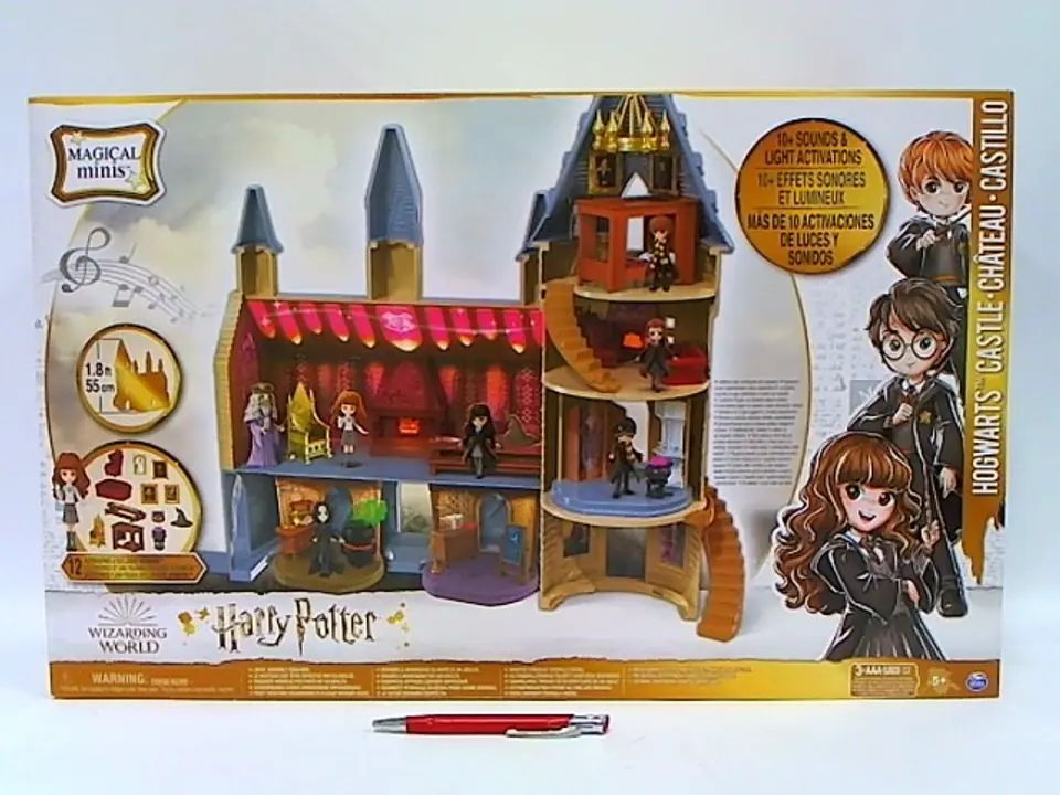 ⁨Wizarding World Harry Potter, Magical Minis Hogwarts Castle with 12 Accessories, Lights, Sounds & Exclusive Hermione Doll, Kids Toys for Ages 5 and up⁩ at Wasserman.eu