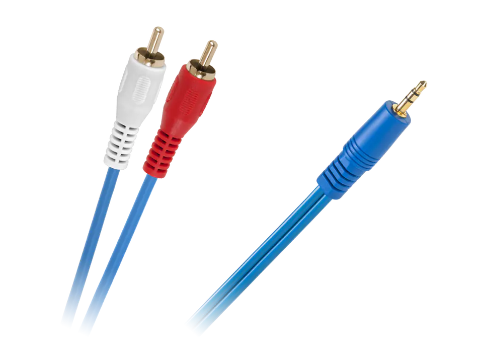 ⁨Kabel JACK 3,5-2 x RCA NIEB.4MM 3m⁩ w sklepie Wasserman.eu