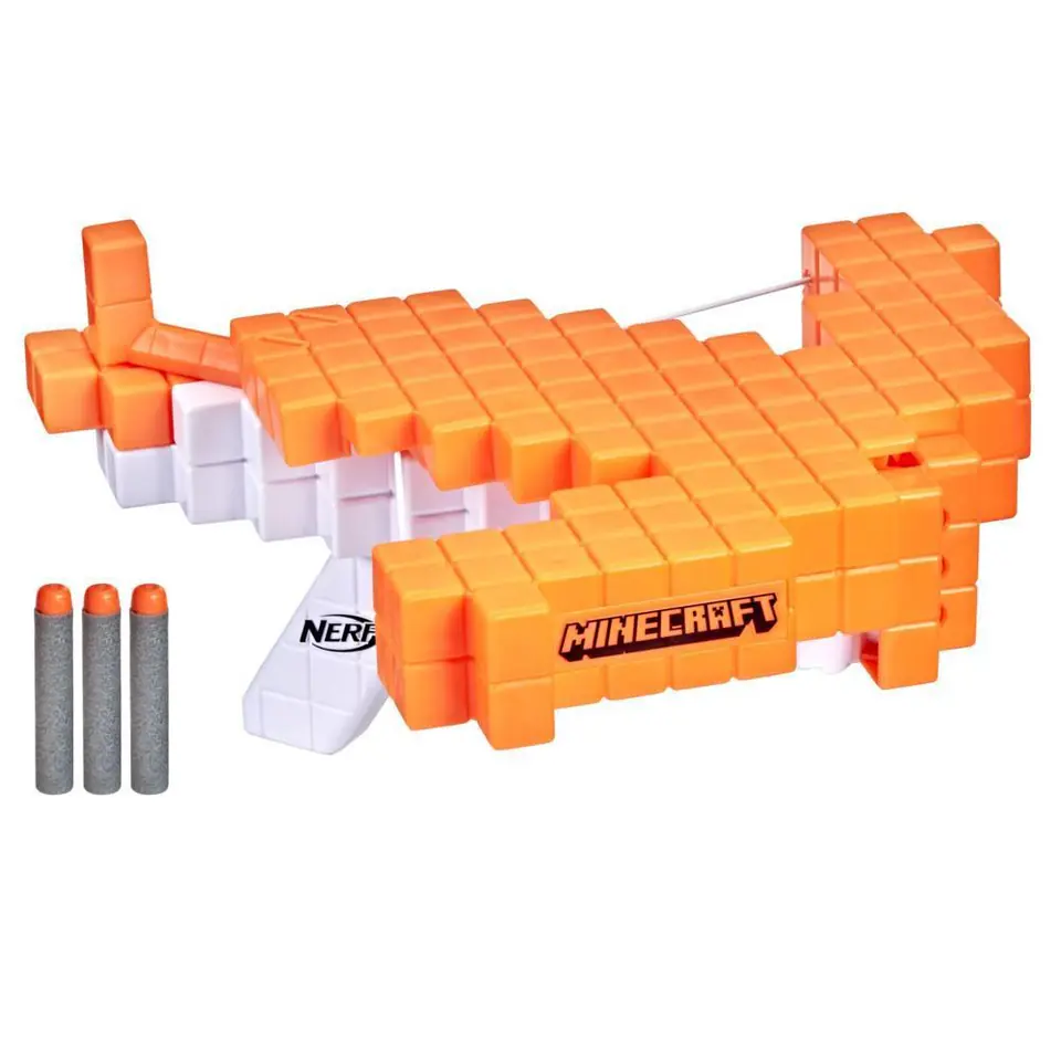 ⁨Nerf Minecraft Pillager's Crossbow Dart-Blasting Crossbow, Real Crossbow Action, Includes 3 Official Elite Darts⁩ at Wasserman.eu