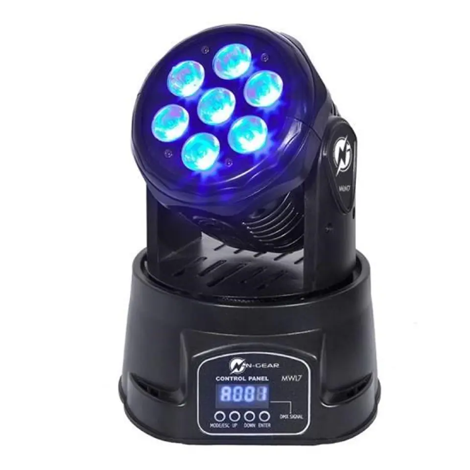 ⁨N-GEAR Light move wash light 7 Reflektor disco Czarny⁩ w sklepie Wasserman.eu