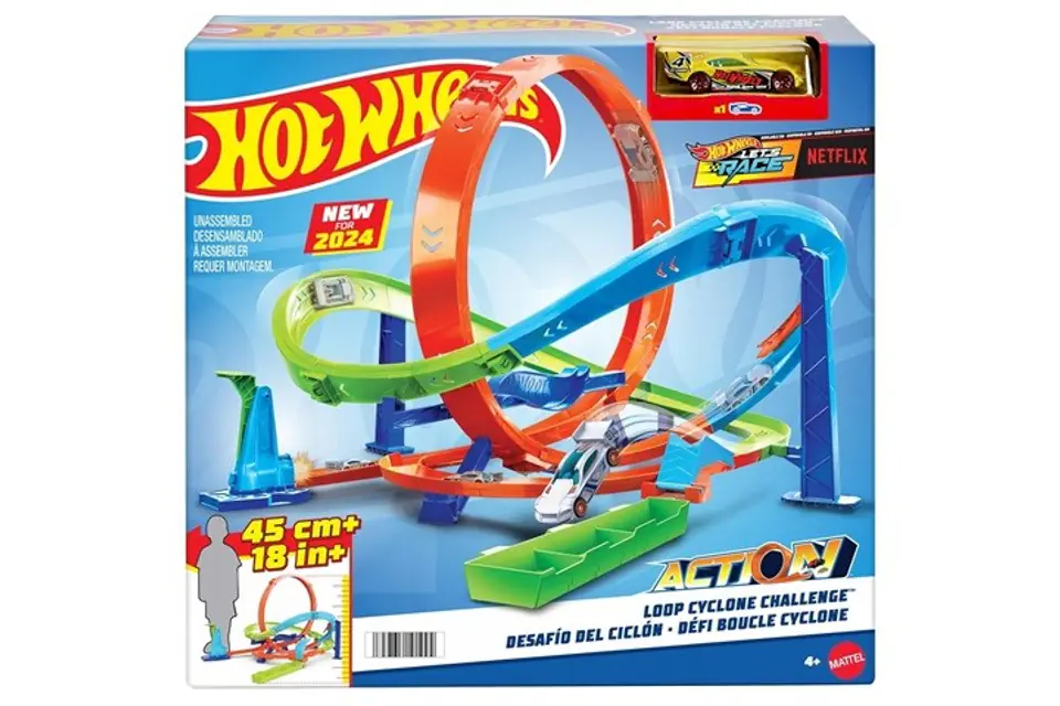 ⁨Hot Wheels Action Zestaw Zakręcone tornado Loop Cyclone Challenge HTK16 MATTEL⁩ w sklepie Wasserman.eu