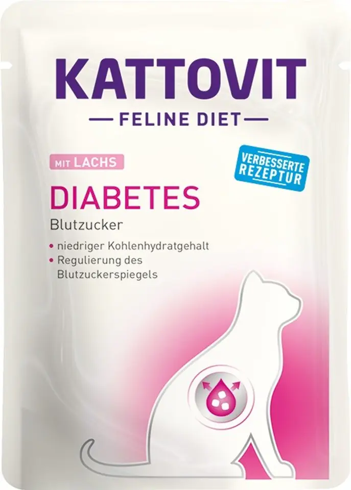 ⁨KATTOVIT Feline Diet Diabetes Salmon - wet cat food - 85g⁩ at Wasserman.eu