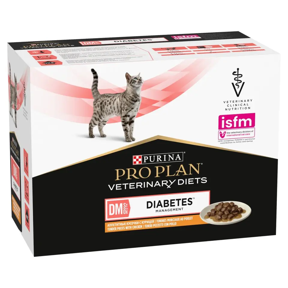 ⁨PURINA Pro Plan Veterinary Diets DM St/Ox Diabetes Management - wet cat food - 10 x 85g⁩ at Wasserman.eu