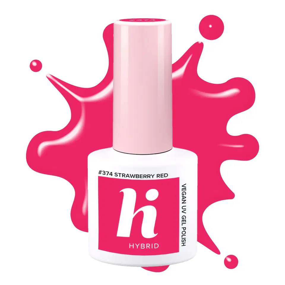⁨HI HYBRID Lakier hybrydowy #374 Strawberry Red 5 ml⁩ w sklepie Wasserman.eu