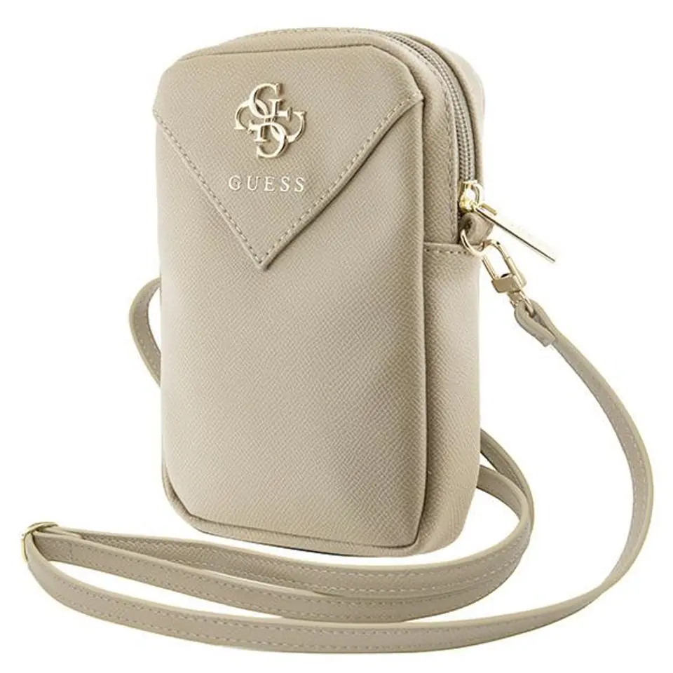 ⁨Guess Torebka GUWBZPGSTEGD ciemnobeżowy/beige Zip Triangle 4G⁩ w sklepie Wasserman.eu