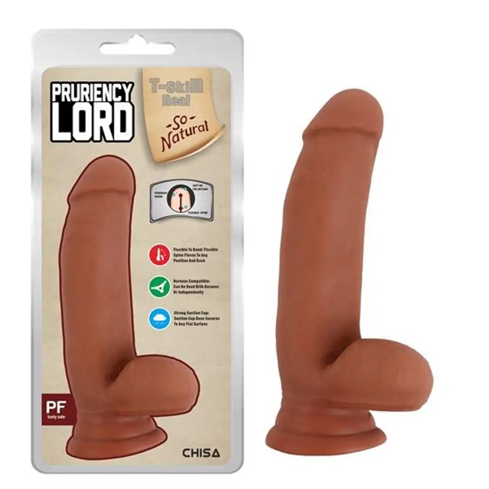 ⁨Dildo z przyssawką T-skin Pruriency Lord 17cm Chisa⁩ w sklepie Wasserman.eu