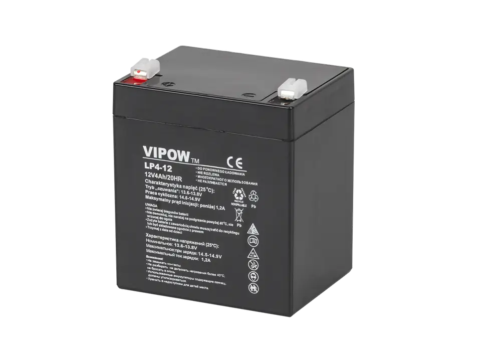 ⁨Gel battery VIPOW 12V 4.0Ah⁩ at Wasserman.eu