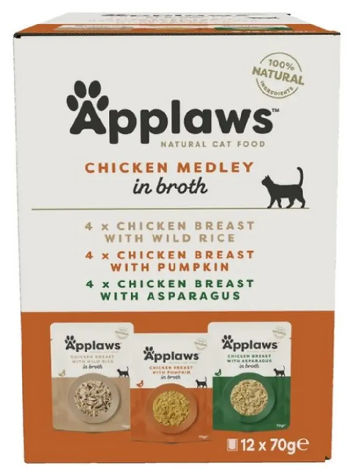 ⁨Applaws saszetki dla kota Chicken Selection Multi Pack 12x70g⁩ w sklepie Wasserman.eu