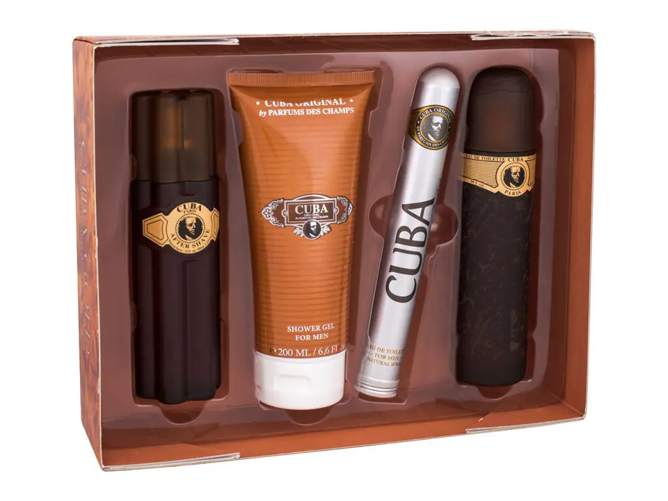 ⁨Cuba Edt 100 ml + Woda po goleniu 100 ml + Żel pod prysznic 200 ml + Edt 35 ml Gold Woda toaletowa 100 ml (M)⁩ w sklepie Wasserman.eu
