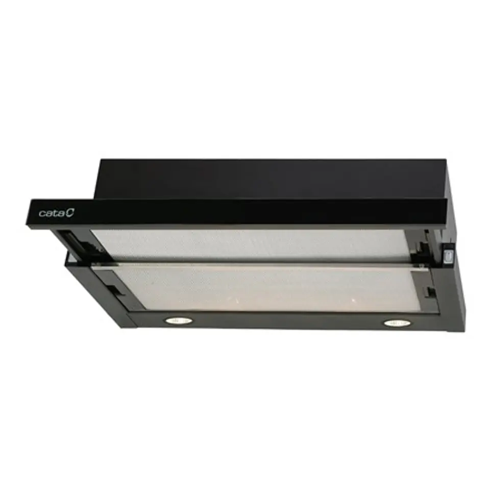 ⁨CATA | Hood | TF 2003 600 GBK | Energy efficiency class C | Telescopic | Width 60 cm | 390 m3/h | Mechanical control | Black Glass | LED⁩ at Wasserman.eu