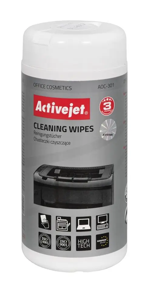 ⁨Activejet AOC-301 office equipment cleaning wipes - 100 pcs⁩ at Wasserman.eu