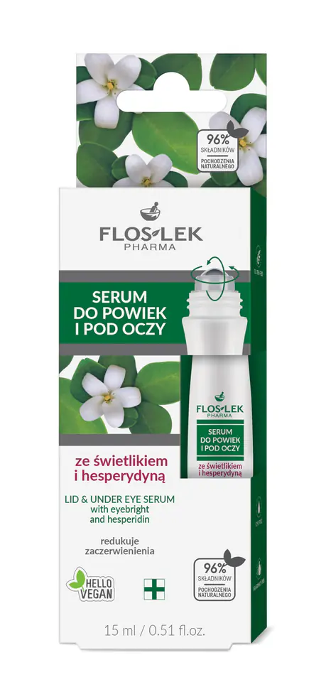 ⁨FLOSLEK Oczy Serum do powiek i pod oczy ze świetlikiem i hesperydyną 15 ml⁩ w sklepie Wasserman.eu