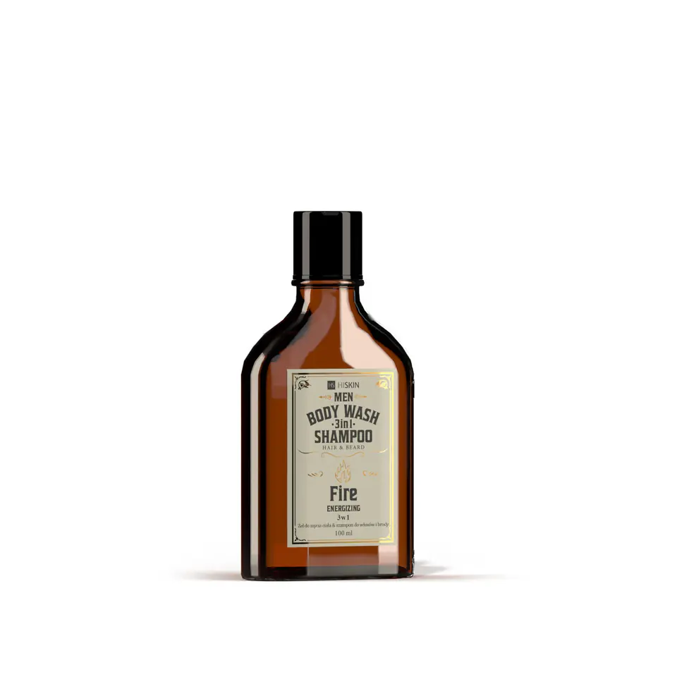 ⁨HISKIN Men Whisky Żel do mycia ciała i szampon do włosów i brody 3w1 - Fire 100 ml (mini)⁩ w sklepie Wasserman.eu