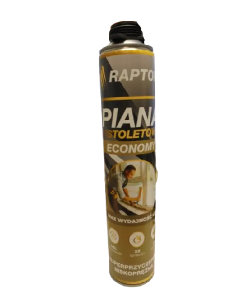 ⁨Piana pianka montażowa niskoprężna Raptor 750 ml pistoletowa⁩ w sklepie Wasserman.eu