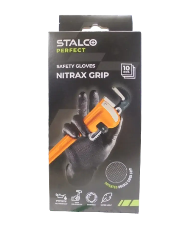 ⁨Rękawice rękawiczki nitrylowe Stalco NITRAX GRIP rozmiar 8 - M 5 par⁩ w sklepie Wasserman.eu