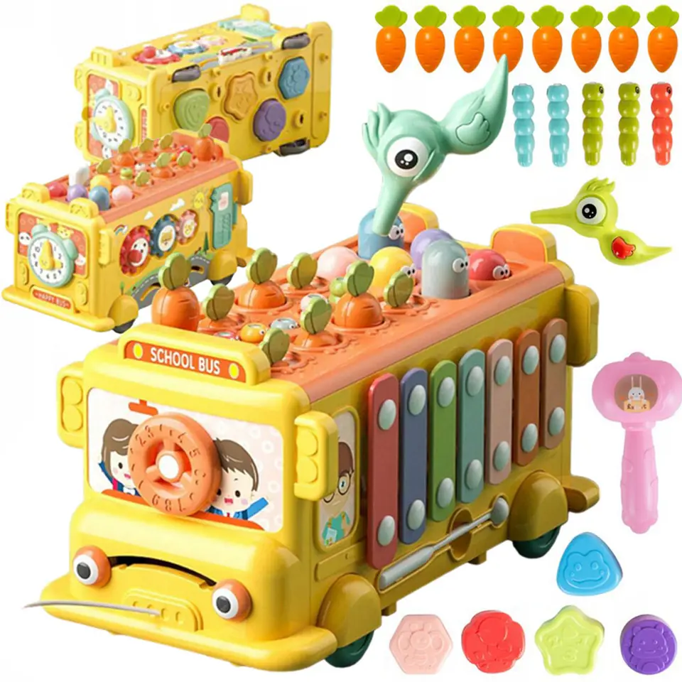 ⁨WOOPIE BABY Interaktywny Autobus Montessori Edukacyjny 6w1 Młoteczek Cymbałki +18 m⁩ w sklepie Wasserman.eu