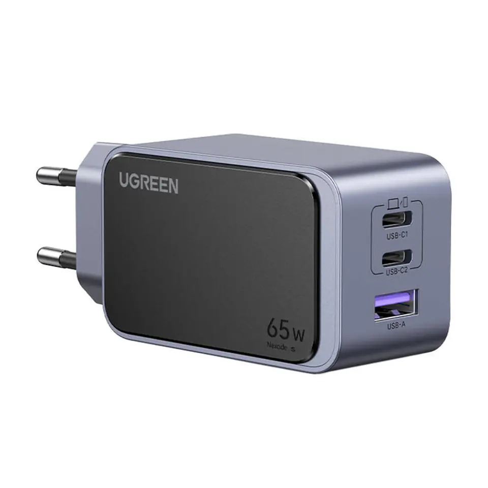 ⁨Ładowarka sieciowa Ugreen Nexode Air 65W, USB + 2x USB-C (szara)⁩ w sklepie Wasserman.eu