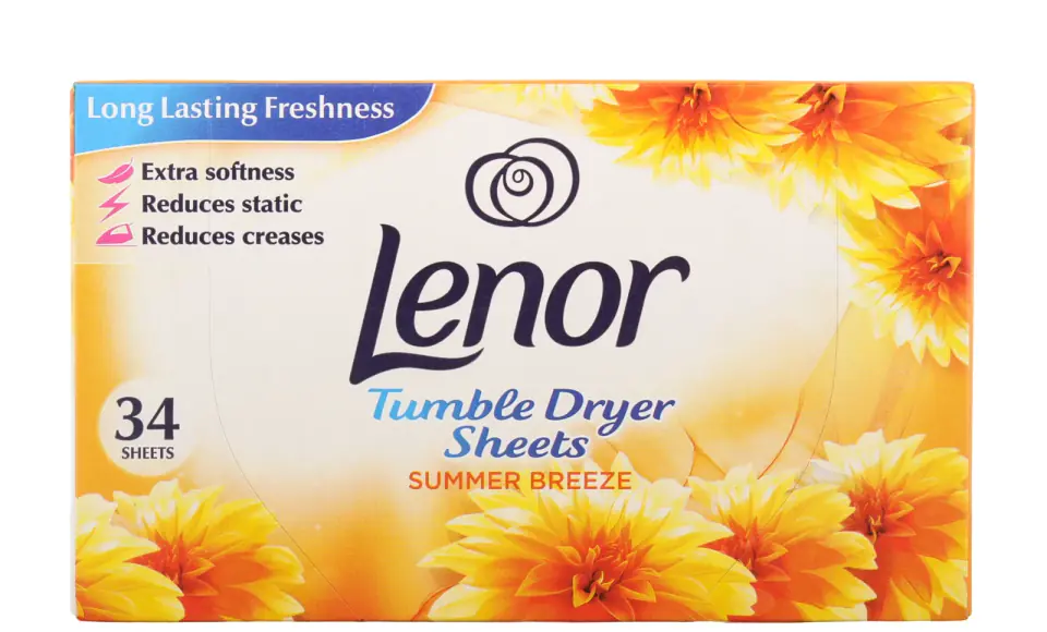 ⁨Lenor Summer Breeze Chusteczki Zapachowe do Suszarek 34 szt.⁩ w sklepie Wasserman.eu