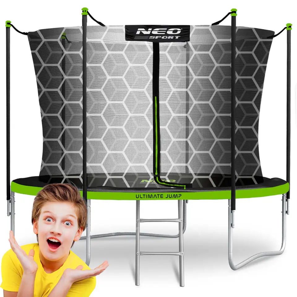 ⁨Trampolina ogrodowa 10ft/312cm z siatką wewnętrzną i drabinką Neo-Sport⁩ w sklepie Wasserman.eu