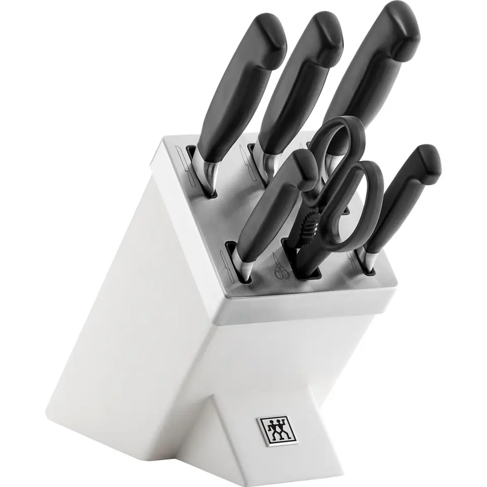 ⁨Zestaw noży ZWILLING FOUR STAR 35148-207-0 w bloku samoostrzącym 7 szt. Biały⁩ w sklepie Wasserman.eu