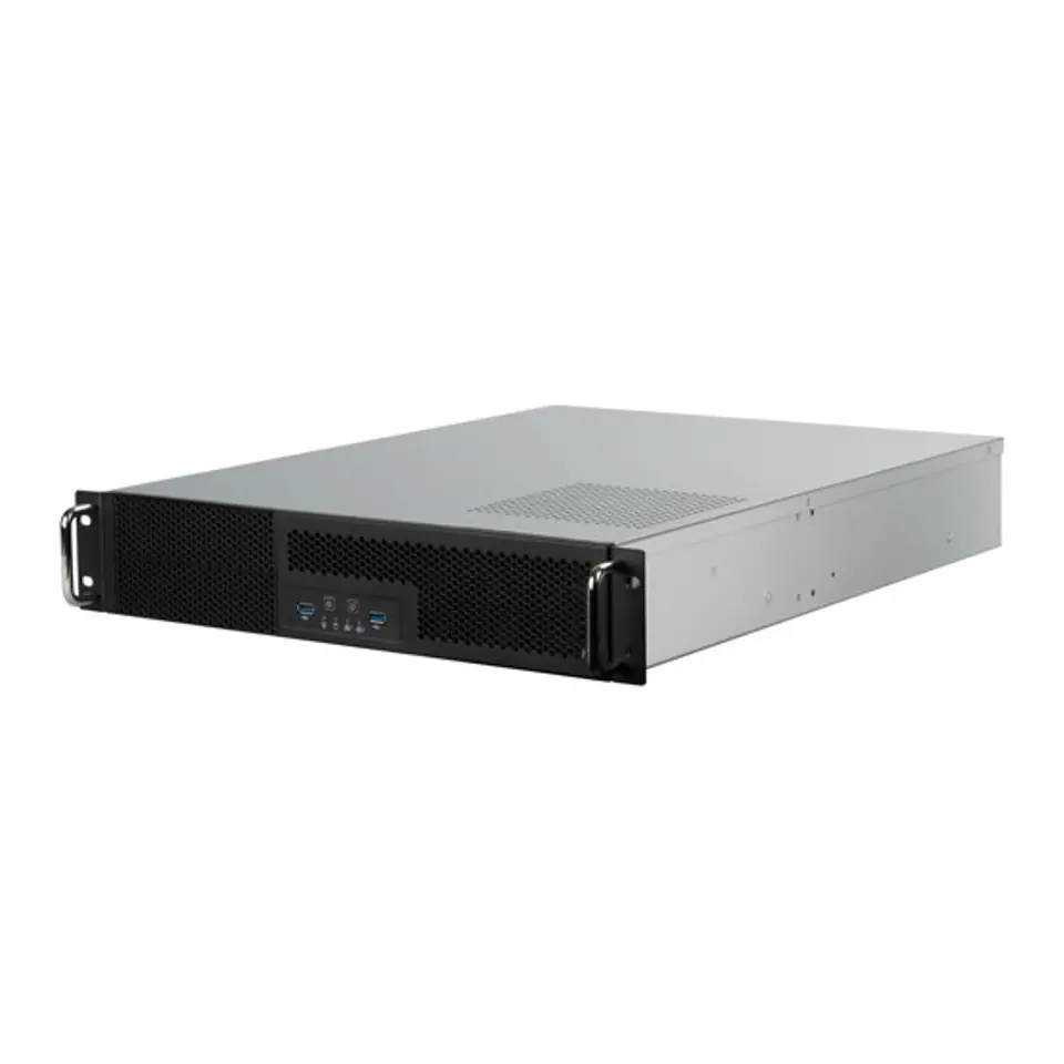 ⁨SilverStone RM23-502 Rackmount Server Chassis, ATX, USB 3.0 - 2U - black⁩ at Wasserman.eu