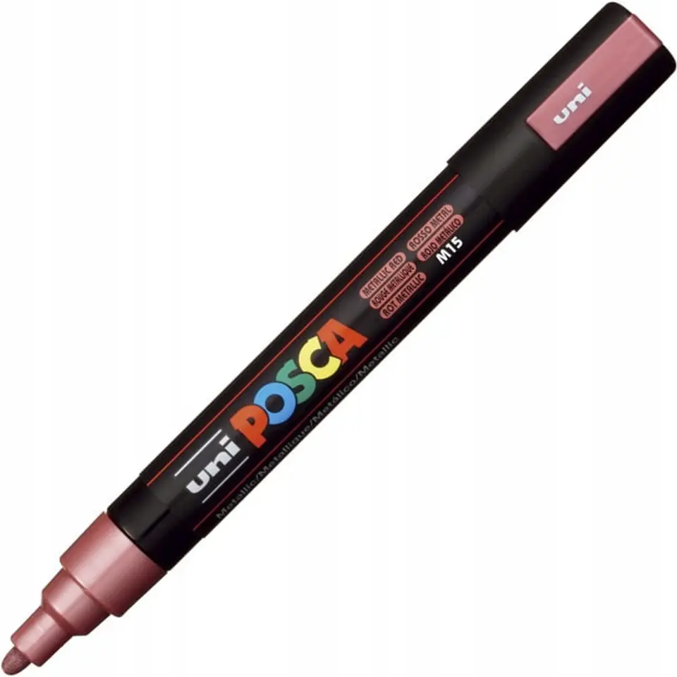 ⁨Marker z farbą plakatową UNI Posca PC-5M nr.M15 metallic czerwony⁩ w sklepie Wasserman.eu
