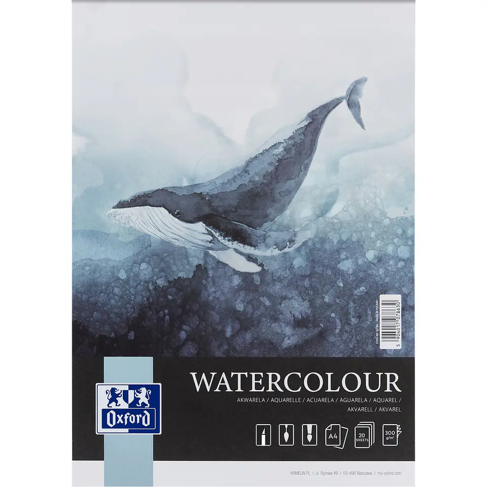 ⁨Blok do akwareli A4 20 kartek 300g 4-stronnie klejny ARTISTIC 400183972 OXFORD⁩ w sklepie Wasserman.eu