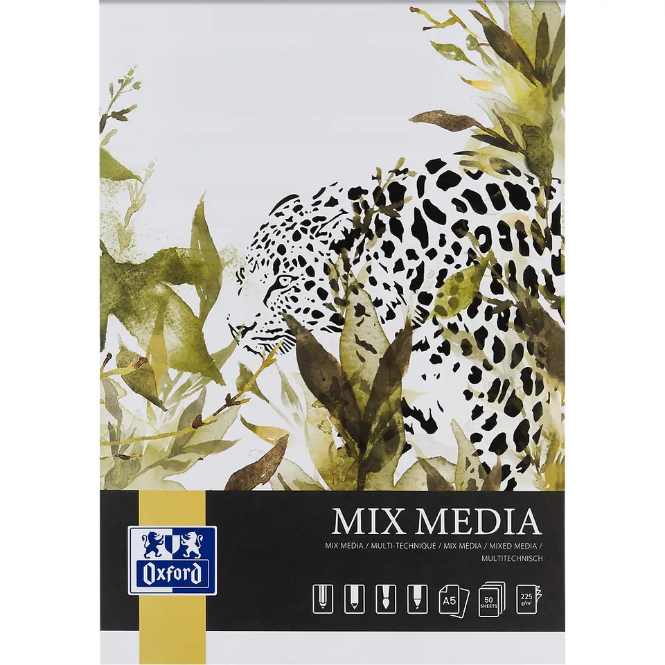 ⁨Blok malarski techniczny A5 MIX MEDIA 50 kartek 225g 400183974 OXFORD⁩ w sklepie Wasserman.eu
