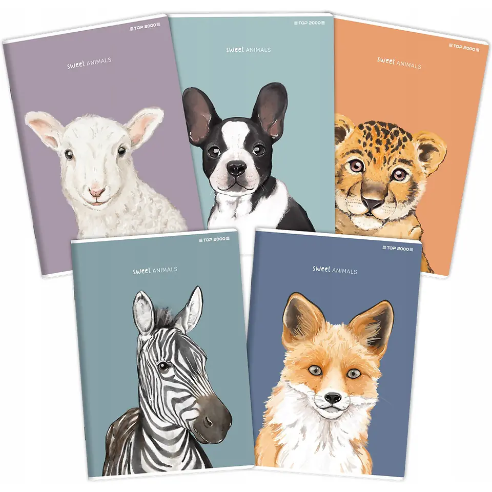 ⁨Zeszyt A5 16k kratka kolor 70g ANIMAL 400169483 TOP 2000⁩ w sklepie Wasserman.eu