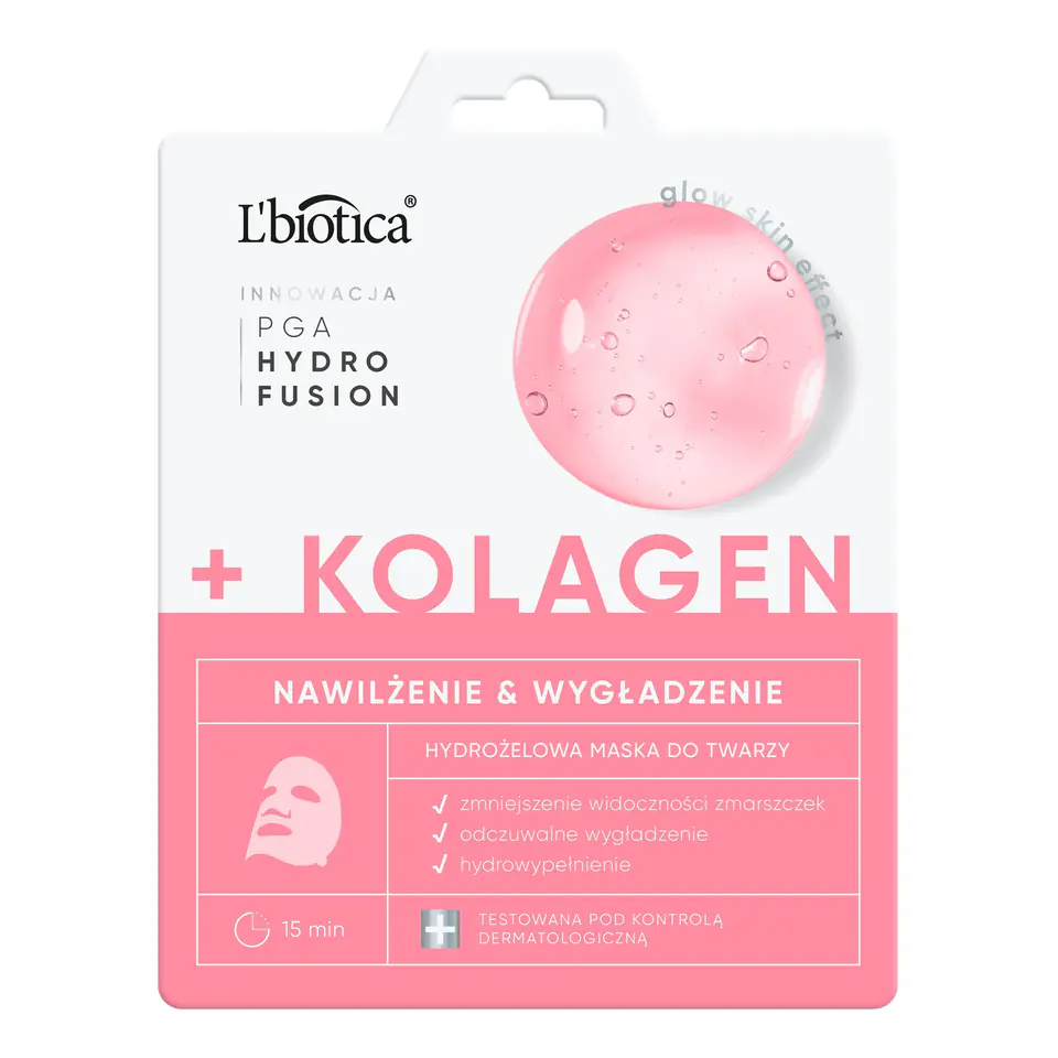 ⁨L`BIOTICA PGA Hydr Fusion + Kolagen Hydrożelowa maska do twarzy - nawilżenie i wygładzenie⁩ w sklepie Wasserman.eu