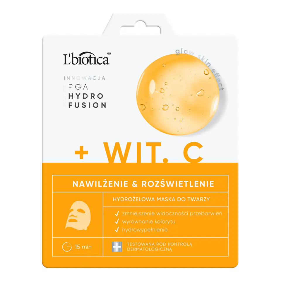 ⁨L`BIOTICA PGA Hydr Fusion + Witamina C Hydrożelowa maska do twarzy - nawilżenie i rozświetlenie⁩ w sklepie Wasserman.eu