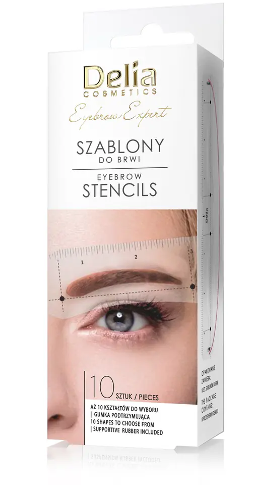 ⁨DELIA Eyebrow Expert - Szablony do brwi - 10 różnych kształtów⁩ w sklepie Wasserman.eu