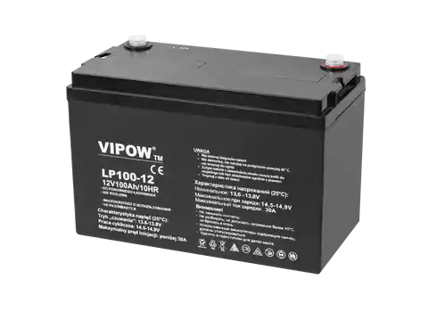 ⁨Akumulator żelowy VIPOW 12V 100Ah⁩ w sklepie Wasserman.eu