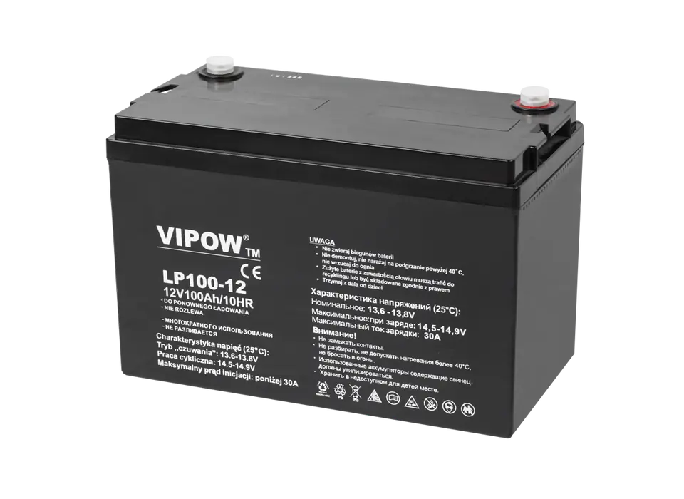 ⁨Gel battery VIPOW 12V 100Ah⁩ at Wasserman.eu