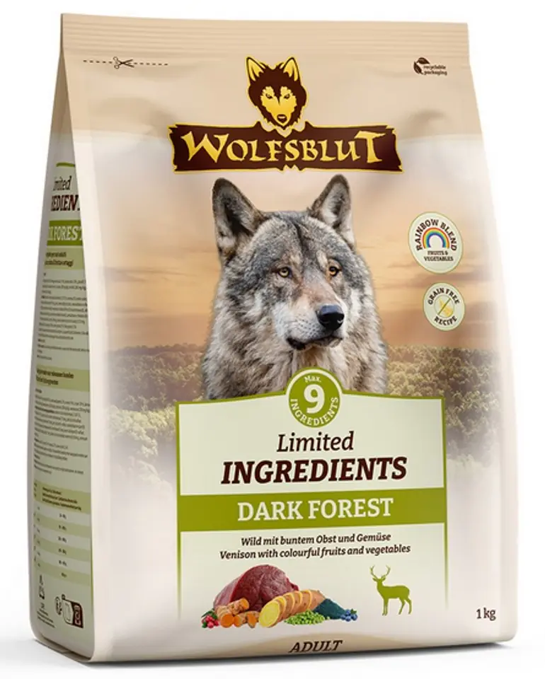 ⁨Wolfsblut Dog Limited Ingredients Dark Forest - dziczyzna i bataty 1kg⁩ w sklepie Wasserman.eu