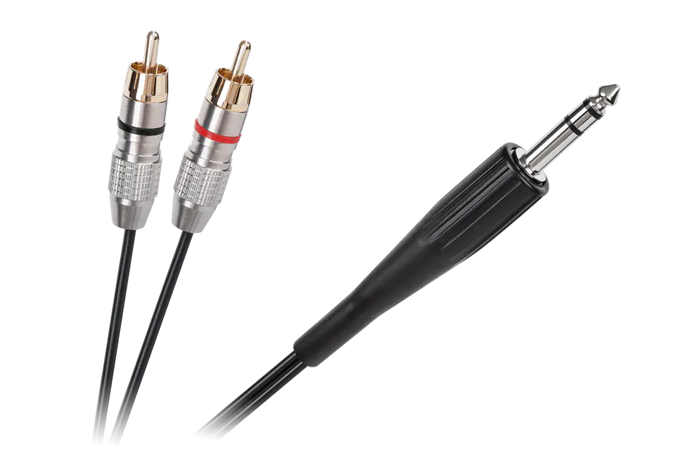 ⁨Kabel JACK 6.3 stereo - 2RCA 3m⁩ w sklepie Wasserman.eu