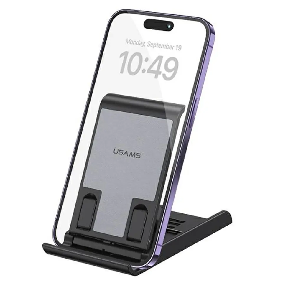 ⁨USAMS Składany stojak biurkowy natelefon/tablet czarny/black ZJ073ZJ01 (US-ZJ073)⁩ w sklepie Wasserman.eu
