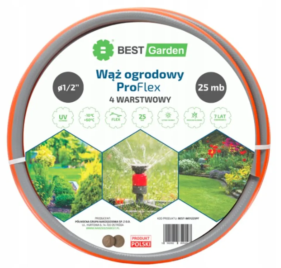 ⁨WĄŻ OGRODOWY 1/2” 25m PRO FLEX BEST GARDEN⁩ w sklepie Wasserman.eu