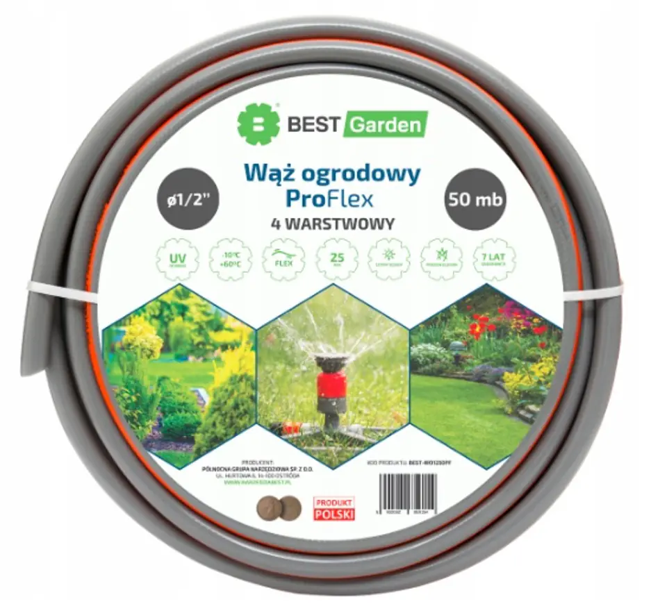 ⁨WĄŻ OGRODOWY 1/2” 50m PRO FLEX BEST GARDEN⁩ w sklepie Wasserman.eu