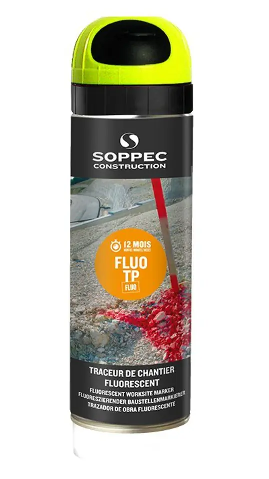 ⁨FARBA DO ZNAKOWANIA FLUO TP ŻÓŁTA 500ML SOPPEC⁩ w sklepie Wasserman.eu